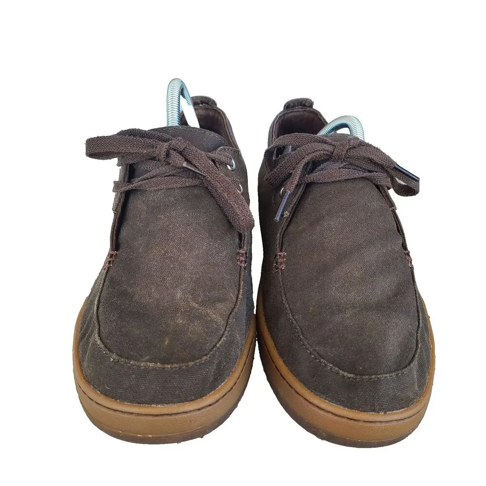 LL Bean Campside 2-Eye Brown Canvas Boat Shoe Loafers 505999 Mens 10.5M Casual